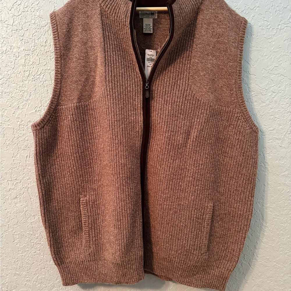Brown Zip-Up Knit Vest